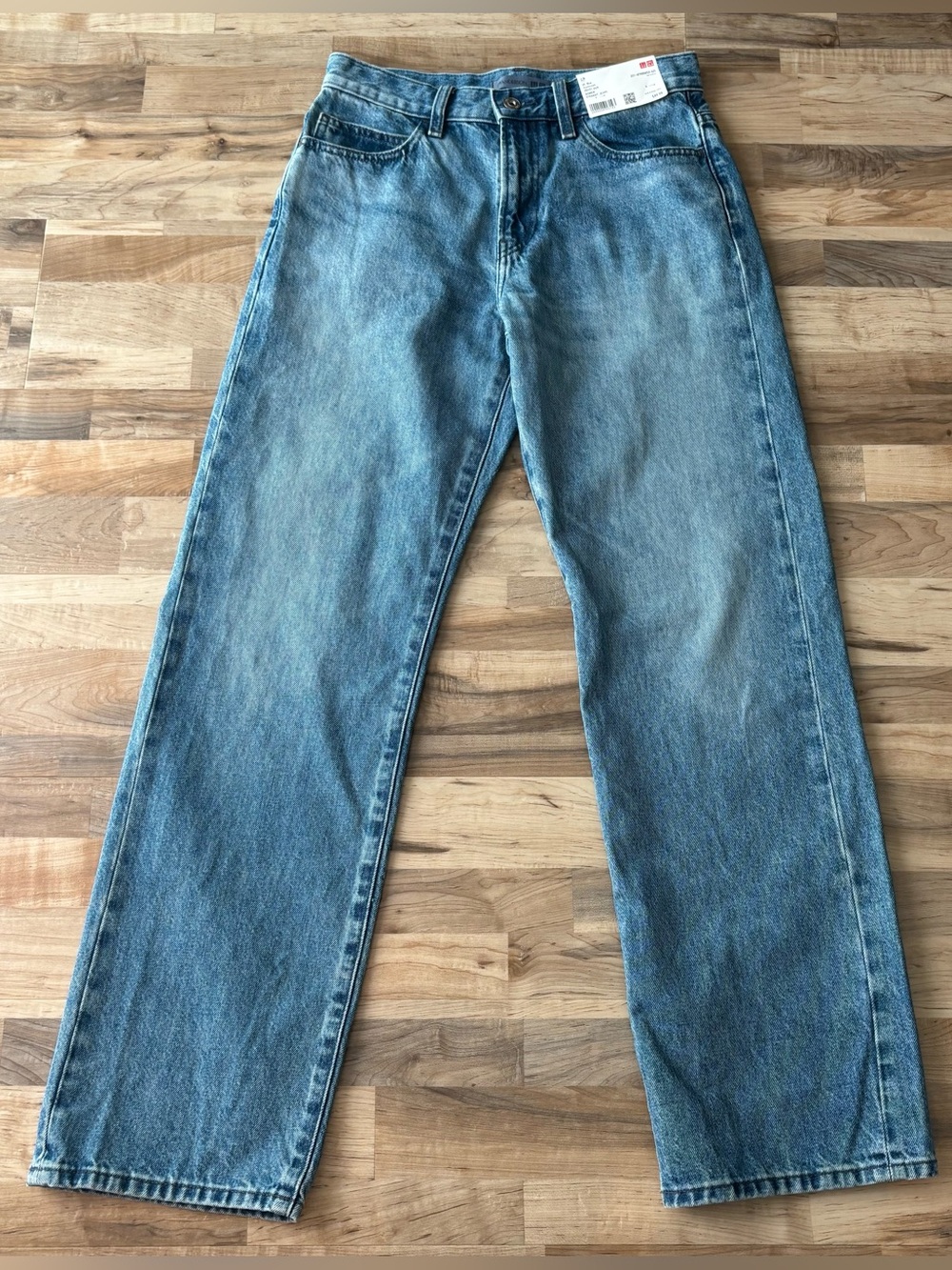 NWT UNIQLO x JW Anderson Straight Jeans 100% Cotton Mid Rise 25x31 90s Normcore